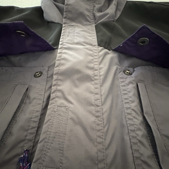 VTG Columbia Sportswear CO Anorak Pullover Jacket Large Gray Purple Black Hood - Picture 6 of 16